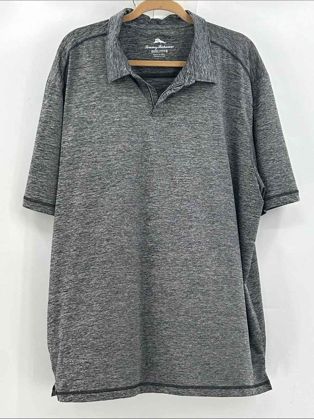 Tommy Bahama Polo Shirt Mens Short Sleeve 1/4 Zip Performance Size XXXL Grey